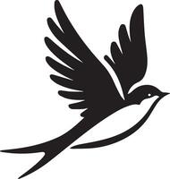 Striking Silhouette of a Bird in Flight vector
