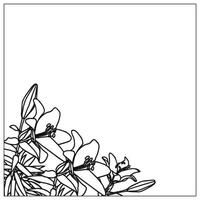 Frame with lilies in doodle style. Element for your design. illustration isolated on white background. vector