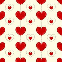 A seamless heart pattern with red designs for Valentine's Day celebration. vector