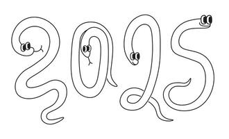 snakes in 2025 number forms vector