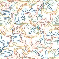 seamless pattern with line snakes in hand drawn style vector