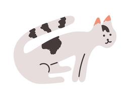 shape cat icon in doodle style vector
