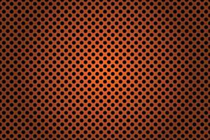 Perforated black and orange metallic background, abstract background illustration vector