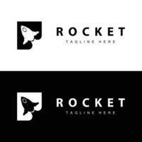 Rocket logo simple design template vector
