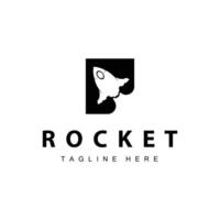 Rocket logo simple design vector