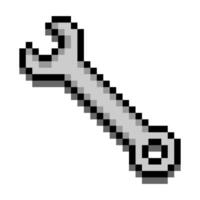 Wrench in pixel art style vector