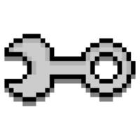 Wrench work tool in pixel art style vector