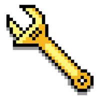 Adjustable wrench in pixel art style vector