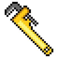 Pipe wrench in pixel art style vector