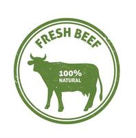 Beef badge, label. Fresh farm food logotype cooking cow labels vector