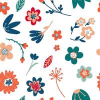 Floral seamless pattern, background. Floral pattern with pastel color flowers. Seamless pattern for design and fashion prints, textiles, and wraps. Ditsy style. vector