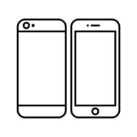 Smartphone line icon isolated on white background vector