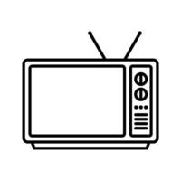Retro television line icon isolated on white background vector
