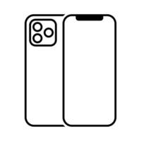 Latest smartphone line icons isolated on white background vector