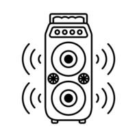 Speaker icon with music sound vector