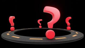 rotating question mark. 3d looping animation video