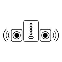 Ikon garis speaker komputer isolated on white background vector
