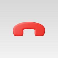 3d Realistic End Call icon illustration vector