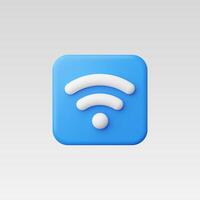 3D Realistic Wireless network icon illustration vector