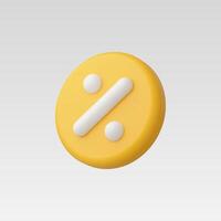 3d Realistic Percentage icon illustration vector