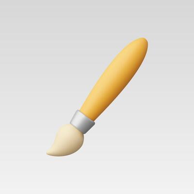 3d Realistic Paint brush icon illustration