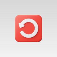3d Realistic Reload or Refresh Icon illustration vector