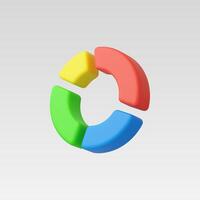 3d Realistic Circle diagram, Pie chart illustration vector