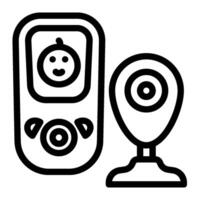 Baby monitor icon line style vector