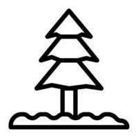 Snow tree icon line style vector