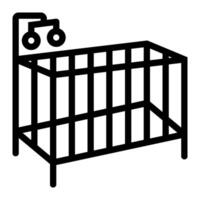 Crib icon line style vector