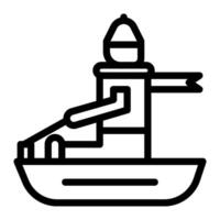 Sledding icon line style vector