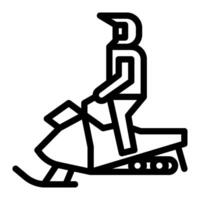 Snowmobile icon line style vector
