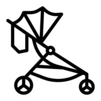 Stroller icon line style vector