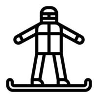Snowboarding icon line style vector