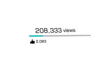 Social Media Views and Like Counting YouTube 1 Million Views Counter Like Increasing Views And Likes White Background. 4K Resolution video