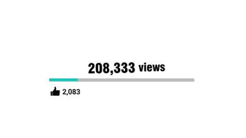 Social Media Views and Like Counting YouTube 1 Million Views Counter Like Increasing Views And Likes White Background. 4K Resolution video