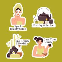 Wellness Spa and Relaxation Template for Label in Flat Style vector