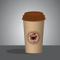 Coffee Cup 3D Template . 3d Realistic Paper Disposable Cup For coffee . vector