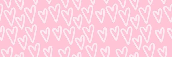 Hearts, web banner, pink seamless texture background vector