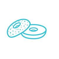 Bagel, whole grains icon. Isolated on white background. From blue icon set. vector