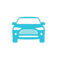 Car icon, Front view, Isolated on white background. From blue icon set. vector