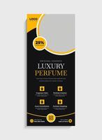 Creative Perfume business standee roll up banner template design vector