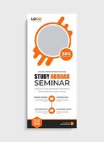 Study Abroad standee roll up banner template design vector