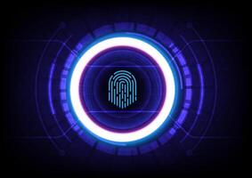 Abstract background with finger print and tech circles vector