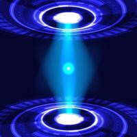 Abstract background with blue quantum tech circles vector