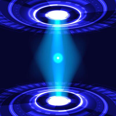 Abstract background with blue quantum tech circles