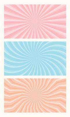 A sunburst background with vibrant, colorful shades, ideal for banners, posters, and promotional materials. Looping animation of swirling stripes, creating a dynamic sunburst light effect