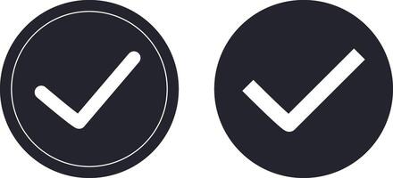 black check mark icon set. Check mark. vector
