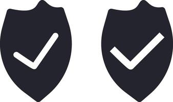 Shield with check mark icon. set quality sign vector