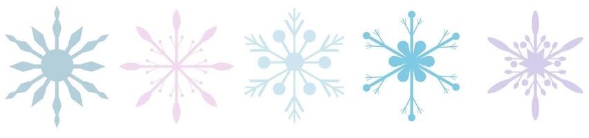 snowflakes element, winter icons, snowflakes set, crystal elements. vector